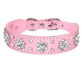 thumbnail image 3 of DizeyBoyo-Cute PU Leather Dog Collar - Rhinestone Flower Pattern Studded - 1 Inch Width Fit Small and Medium Dogs, 3 of 9