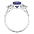 thumbnail image 4 of Clara Pucci 14K White Gold Solid Gold Tanzanite Three-Stone Anniversary Ring for Women - 2.5 cttw Princess Cut, 4 of 8