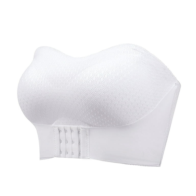 Quealent Women's Bras Plus Size Women's Cloud Cotton Comfort Front & Back  Close Racerback Bra (White,XXXXXXL) 