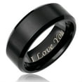 thumbnail image 3 of Mens Wedding Band in Titanium 8MM Ring Black Plated - Engraved I Love You, 3 of 3
