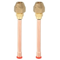 Uxcell 1/4" SAE 45 Degree Brass Pipe Fitting, 2 Pcs Flare Connector Male Thread Adapter with Brass Nut and Copper Tube for Air Conditioner HVAC Refrigeration System