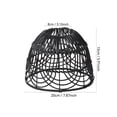 thumbnail image 3 of 15in Iron Frame Woven Lamp Shade for Living Room Tabletop Lighting Rustic Handwoven Rattan Style Pendant Light Cover Decorative Accent, 3 of 6