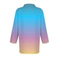 thumbnail image 4 of Sweet Home Farm 3/4 Sleeve T Shirts for Women Summer Striped Print Tops Collared Button Down Breathable Trendy Tunic V Neck T Shirts Black, 4 of 4