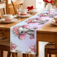thumbnail image 5 of Cute Elephant Table Runner 108 Inches, Spring Floral Botanical Animal Watercolor Bed Runner Dresser Scarves Tabletop for Indoor Outdoor Parties/Ceremony/Banquet, 13"x 108", 5 of 8