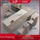 thumbnail image 2 of Mid Century Minimalist Office Desk Storage Vanity Unusual L Shaped Computer Desks Reading Boss Mesa Escritorio Home Furniture My Lux Decor Round, 2 of 27