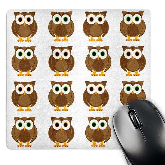 3dRose, Brown Owls Print, MousePad