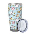 thumbnail image 2 of Picia Rabbit Burger Coffee Pattern 20 oz Tumbler Stainless Steel Vacuum Insulated Coffee Ice Cup Double Wall Travel Flask Dual Lid Water Bottle, Eco-friendly Car Cup-Without Straw, 2 of 8