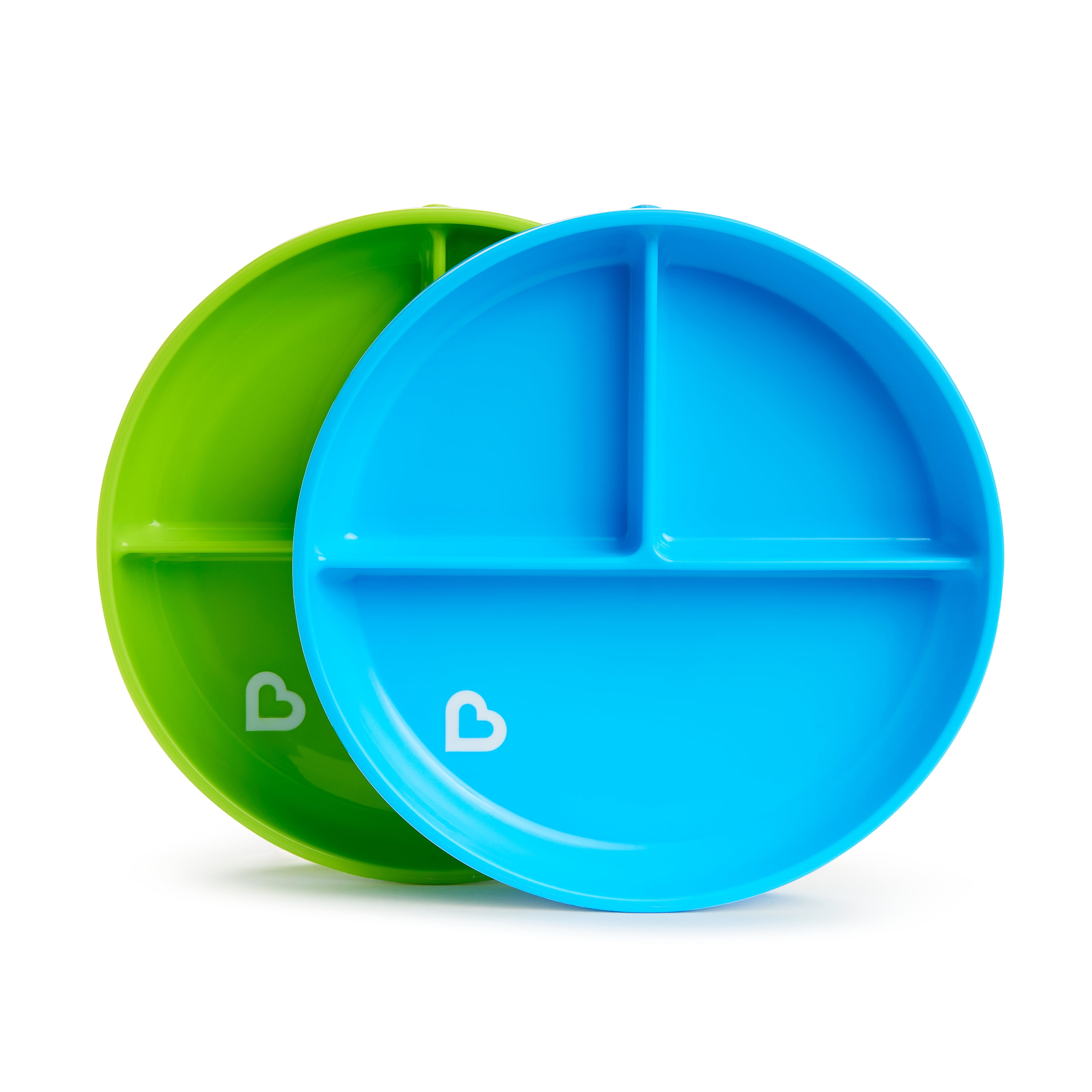 Munchkin Stay Put Suction Plates, 2 Pack, Blue/Green