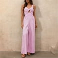 thumbnail image 5 of Jumpsuit For Women V Neck Sleeveless Striped Wide Leg Vacation Casual Travel Day Comfort Beach Plan Ready Weekend Shopping Look Morning Walk Casual All Day Comfort, 5 of 7