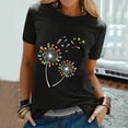 thumbnail image 1 of DPTALR T-Shirt Décontracté à Manches Courtes Imprimé Lettres Col Rond Ample pour Femmes, 1 of 6