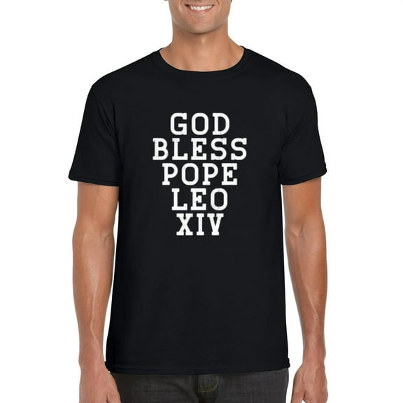 God Bless Pope Leo XIV Catholic Humor Inspired Religious Graphic T-Shirt, for men & women, up to size 5XL