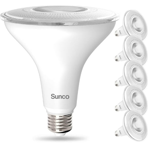 Sunco 6 Pack Outdoor Flood Light Bulb LED PAR38, Exterior Spotlight Bulbs, Weatherproof, 1050 LM, 13W (100W Equivalent), 3000K Warm White, Wet Rated, Dimmable, E26 Base UL