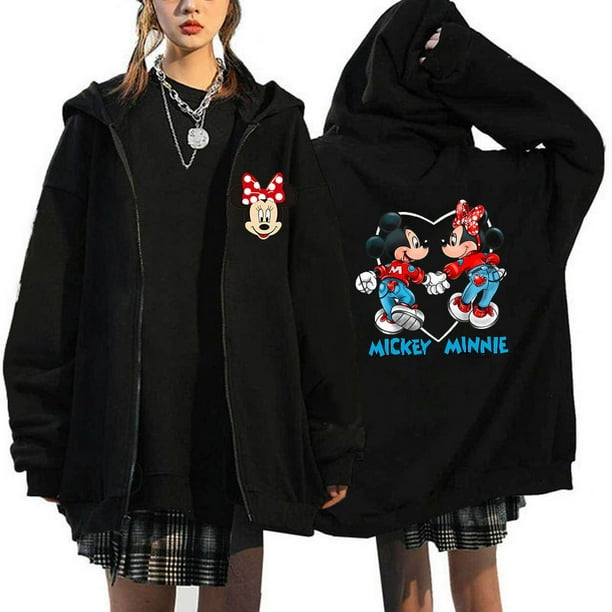 Sudaderas Y2k de los años 90 con cremallera de Minnie, sudaderas con capucha de Mickey Mouse y Disney, chaqueta Harajuku para mujer, ropa de calle de dibujos animados Unisex