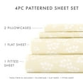 thumbnail image 4 of Noble Linens 4 Piece Pattern Microfiber Bed Sheets Set, Ivory Wheat, Twin, 4 of 9