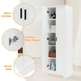 thumbnail image 5 of S-HOME Storage Cabinet with Two Doors in White, Adjustable Shelf MDF Board for Bathroom & Office Organization, 5 of 11