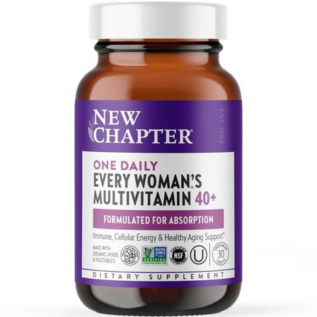 New Chapter Every Woman's One Daily 40 , Women's Multivitamin for Energy, Healthy Aging   Immune Support, 30 tablets