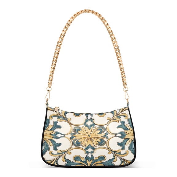 ALAZA Vintage 3d Flower Women's Chain Shoulder Bag Hobo Handbag Tote Crossbody Purse