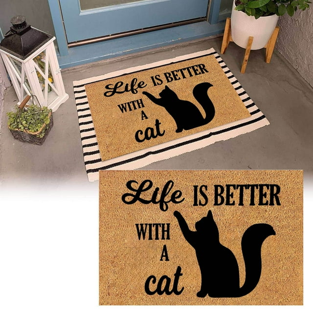 Tapis pour Chat / Paillasson Polyvalent pour Usage Intérieur et Extérieur / Tapis d'Entrée Élégant / Tapis Absorbant / Accessoire de Déco pour la Maison