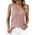 thumbnail image 7 of BTFBM Womens Tank Tops Summer Eyelet Crossed V Neck Sleeveless Casual Loose Fit Basic Spring Top Vacation Outfits, 7 of 7