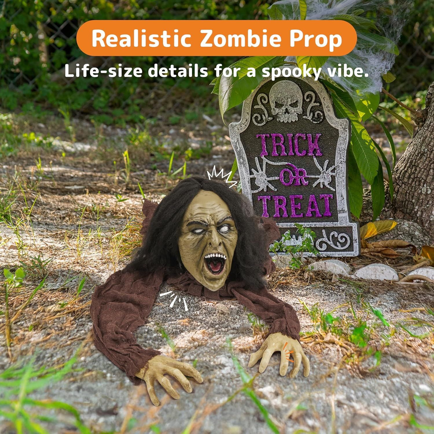 Crawling Zombie Halloween Decoration with Realistic Design for Haunted House Props