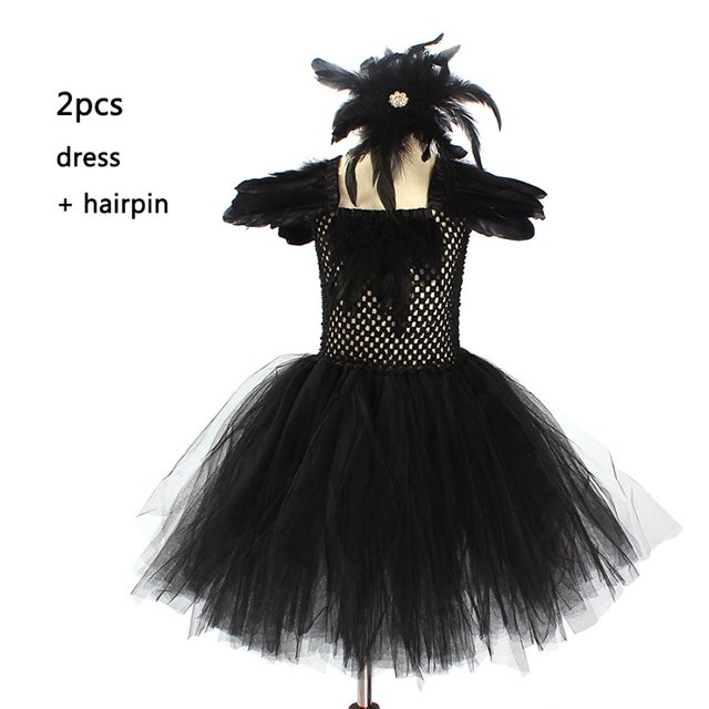 Vestido De Disfraz De Halloween Para Niñas De Cisne Negro Disfraces De Bebé Cosplay Para Niños Vestidos De Tutú De Dibujos Animados
