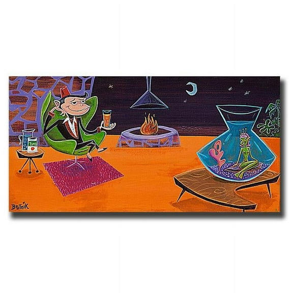 Artistic Home Gallery 1224F374IG Sea Monkey by Beatnik Premium Gallery-Wrapped Canvas Giclee Art - Ready-to-Hang, 12 x 24 x 1.5 in.