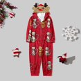 thumbnail image 4 of Glisme Pyjamas Assortis pour la Famille Combinaison à Capuche Zippée d'Hiver pour Enfants Fête des Fêtes Ensembles de Pyjamas pour la Famille Rouge Taille 3-4 Ans, 4 of 6