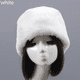 thumbnail image 2 of Gorro plano redondo de piel de conejo de imitación de otoño e invierno, gorro corto de felpa con pelo grueso y sin ala para mujeres mayores, 2 of 5