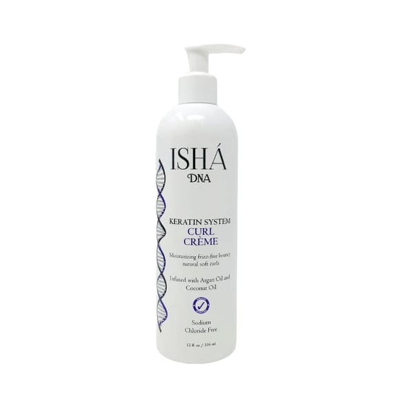ISHA DNA Keratin System Crema para rizos - Infundido con aceite de argán y aceite de coco - Hidratante sin encrespamiento Rizos suaves naturales - Crema rizadora para cabello ondulado y rizado - Sin s