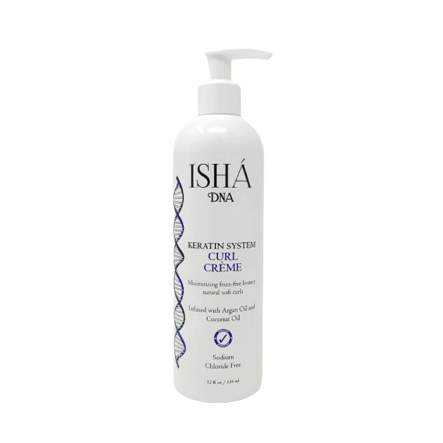 ISHA DNA Keratin System Crema para rizos - Infundido con aceite de argán y aceite de coco - Hidratante sin encrespamiento Rizos suaves naturales - Crema rizadora para cabello ondulado y rizado - Sin s