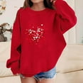 thumbnail image 4 of ATOGUTA Girl Valentine's Day Sweatshirts Boys Kids Long Sleeve Tees Love Heart Kids Tops Outfit Size 1T-13, Red, 4 of 5