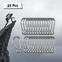 25 Pcs Carabiners 1.97 inch Stainless Steel Spring Snap Hooks Carabiner Clip for Camping Hiking Keys