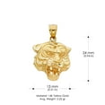 thumbnail image 3 of Ioka-14K Yellow Gold Tiger Charm Pendant with 2mm Flat Open Wheat Chain Necklace - 24", 3 of 6