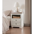 thumbnail image 2 of Farmhouse Nightstand , End Table, Side Table with 2 Drawers Storage Cabinet for Bedroom, Living Room, Farmhouse Design, Wood Rustic, Antique White, 2 of 5