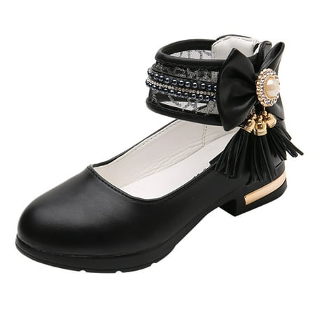 

Models Sweet Girls Princess Leather Shoes With Jewelry Tassel Girls Dress Shoes Party School Shoes