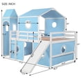 thumbnail image 2 of Harper & Bright Designs House Full Loft Bed Frame with Slide and Tent, Castle Playhouse Bed Frame with Ladders for Boys Girls, Blue, 2 of 19