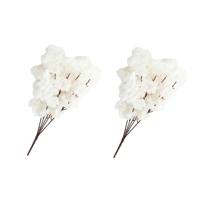 Ramas de flores de cerezo artificiales Bearachild 2 piezas Seda Blanco