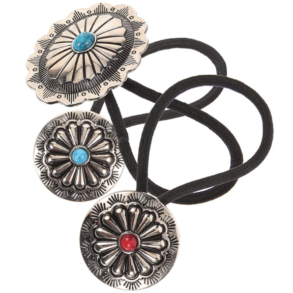 BESTYASH 3Pcs Elastic Hair Bands Hair Tie Ponytail Holders Alloy Material Assorted Colors