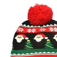 thumbnail image 3 of NOKIO Festive Snowman Knitted Beanie Cozy Holiday Pom Pom Beanie Chunky Knit Holiday Pom Pom Hat Cable Knit Elf Hat Christmas Winter Hats For Men Women Soft Warm Knit Hat Ski Stocking Cap, 3 of 3