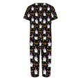 thumbnail image 5 of Women's Halloween Loungewear Set Short Sleeve Crew Neck Top and Capri Pants with Pockets All Over Ghost Pattern Breathable Soft Pajama Set for Daily Casual Wear Black L, 5 of 6