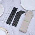 thumbnail image 4 of ReaNea 18 Piece Black Stainless Steel Straws,8.5 ''Reusable Drinking Straws,with Portable Pouch, 4 of 7