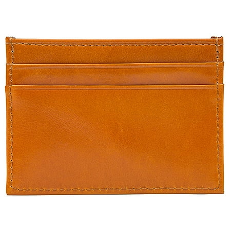 Mens Top Grain Leather Men's Front Pocket Minimalist Wallet RFID Block Genuine Top Grain Leather Slim Secure Credit Card Holder ()