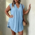 thumbnail image 4 of Yievot Plus Size Tank Tops for Women Trendy Pleated Sleeveless Shirts Side Slit Versatile Casual Tunic Tops, 4 of 7