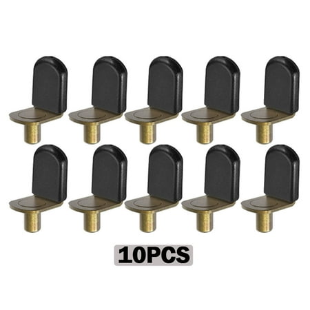 

10 Pack Shelf Support Pegs L-Shaped Clips for Kitchen & Bookcase Shelf Cabinet Closet Shelf Bracket Pegs with Hole Polished Nicke