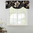 thumbnail image 2 of Tie Up Valances for Windows, Black Gold Flower Adjustable Valance Curtains Window Treatment for Living Room, Gradient Luxurious Floral Botanical Rod Pocket Kitchen Curtains & Drapes 54x18 Inch, 2 of 9