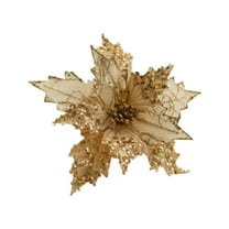 Cheapark Premium Adhesive Powder Simulation Christmas Flowers - Gold Champagne Burgundy Decor for Holiday Trees & Home