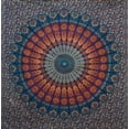 thumbnail image 5 of Bless International Indian hippie Bohemian Psychedelic Golden Blue Peacock Mandala Wall hanging Bedding Tapestry (Golden Blue, Medium (54x60Inches)(137x152cms)), 5 of 5
