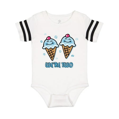 

Inktastic Ice Cream We re Two Twin Boys Gift Baby Boy Bodysuit