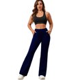 thumbnail image 7 of Women's Leggings High Waisted Bootcut Yoga Pants, Bell Bottom Leggings, Slim Fit Athletic Pants for Women,Dark Blue,M, 7 of 7