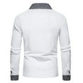 thumbnail image 4 of Mens Spring Summer Casual Fashion Long Sleeve Lapel Leather Panel TShirt, 4 of 6